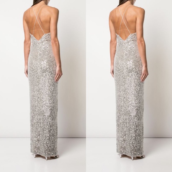 Aidan Mattox Sequin Column Gown - Picture 3 of 5